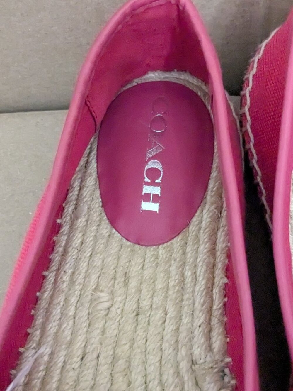 Coach Women's Rhoda Canvas Espadrilles in Bright Pink Size 10M . - Picture 7 of 12